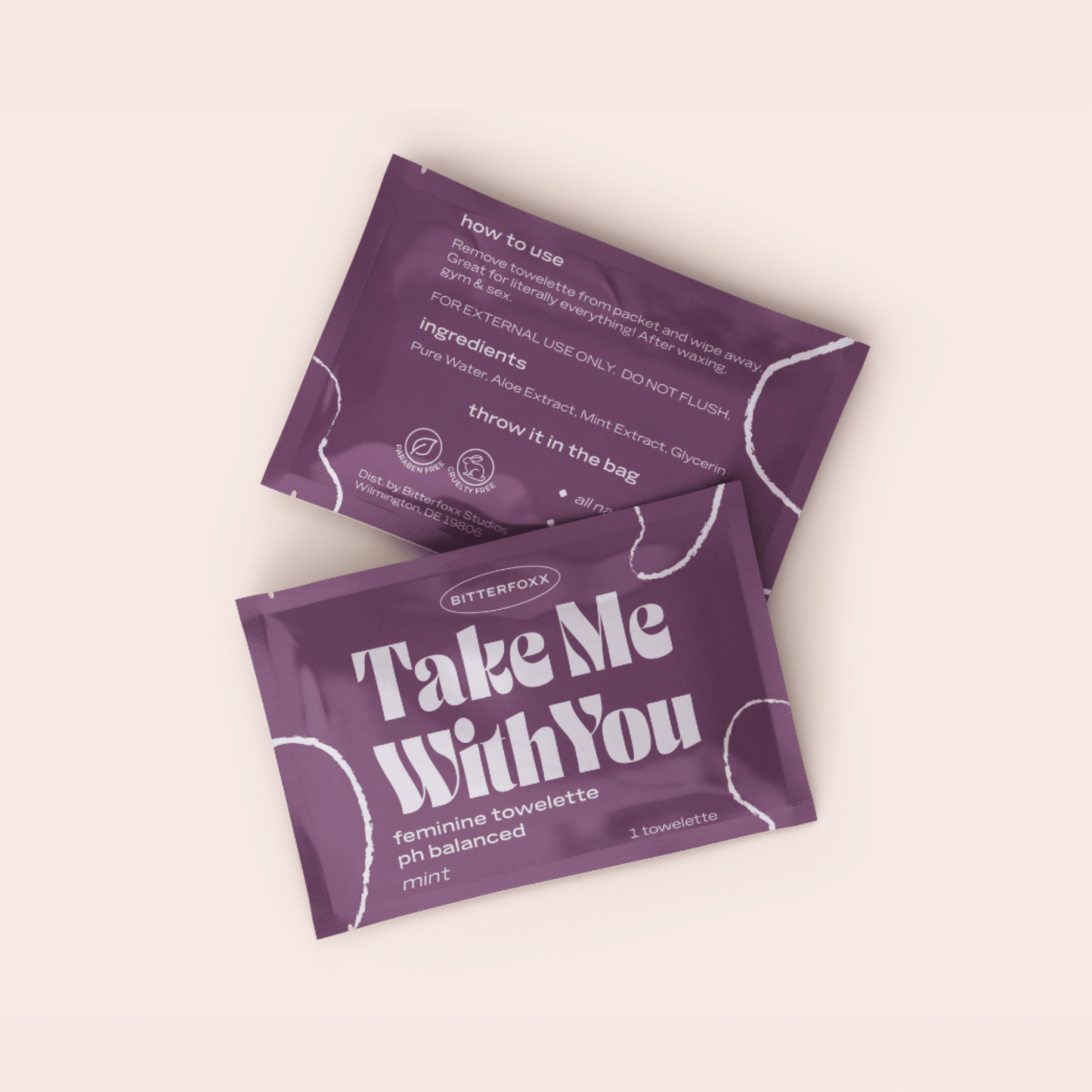 TAKE ME WITH YOU mint feminine towelettes